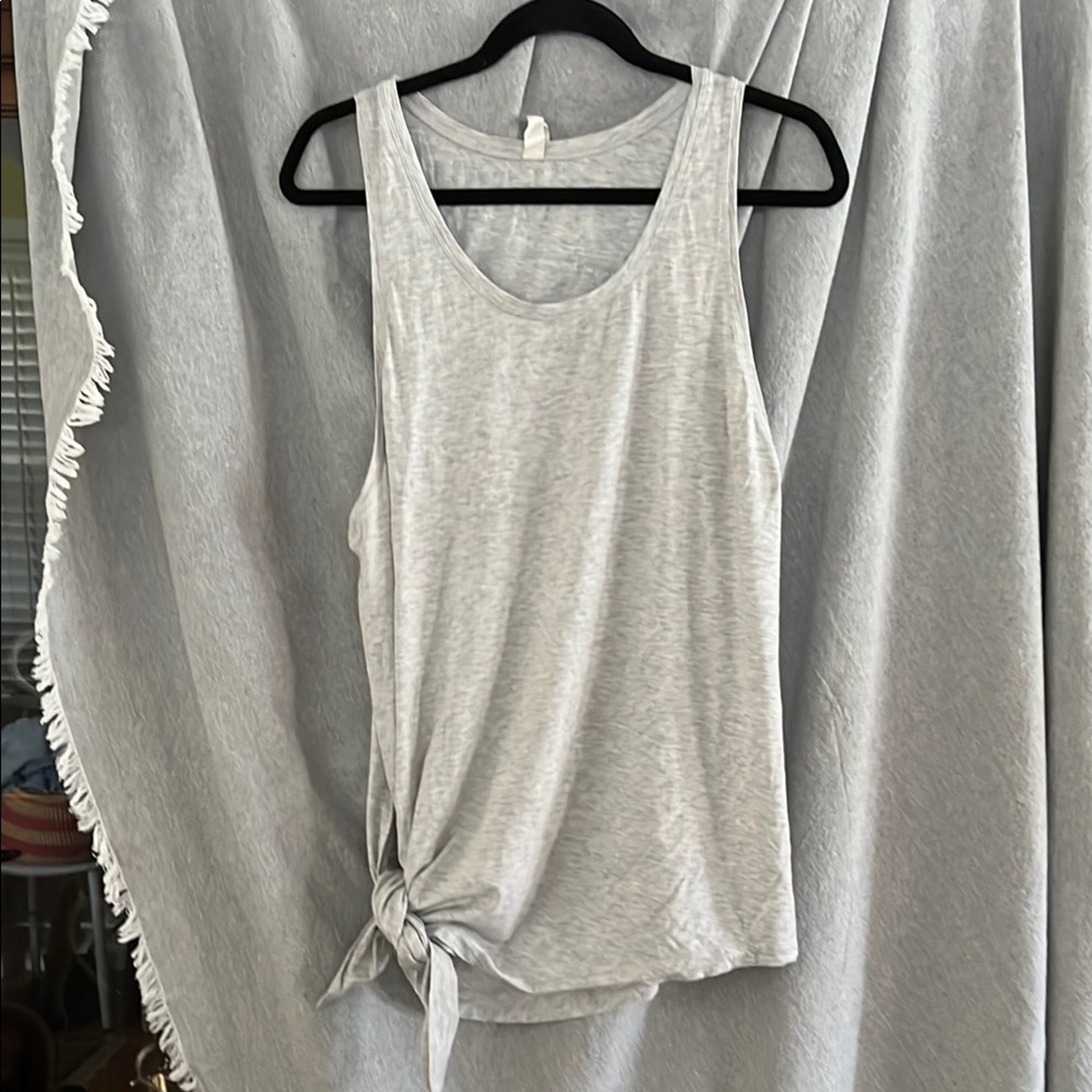lululemon athletica Light Gray Tie-Front Tank Top